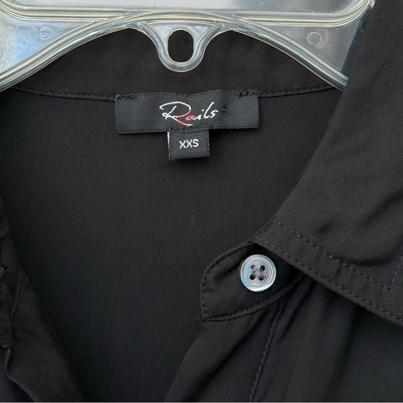 Rails Dallas Fringe Button Down Shirt Size XXS XS Black Western - Picture 6 of 9